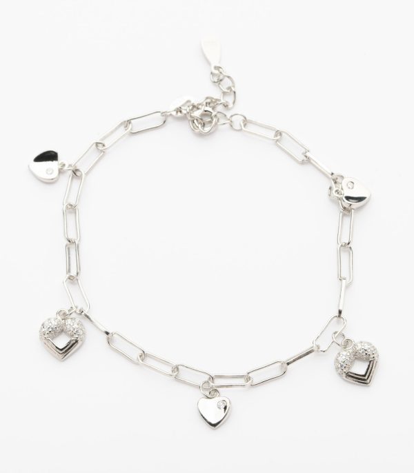 Bulky Chain Multipendant Bracelet (Silver) Online Sale