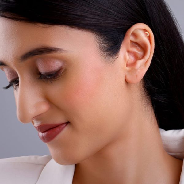 Anushka Sharma Golden Crescent Zircon Tiny Earrings Supply