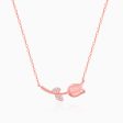 Anushka Sharma Rose Gold Pink Quartz Flower Necklace Hot on Sale