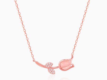 Anushka Sharma Rose Gold Pink Quartz Flower Necklace Hot on Sale