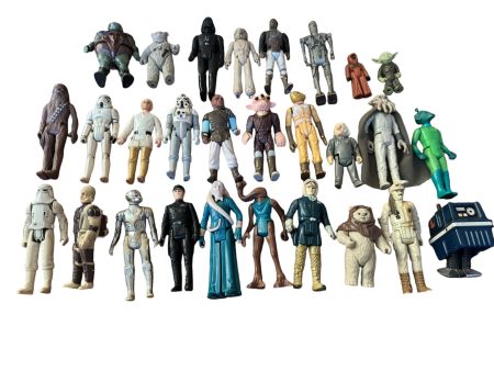 Vintage Lot of 28 Original 70s 80s Star Wars Figures For Sale