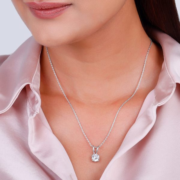 Anushka Sharma Silver Zircon Pendant with Link Chain Hot on Sale