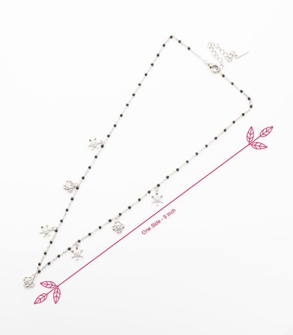 Dangling Stone Snowflake Mangalsutra (Silver) on Sale