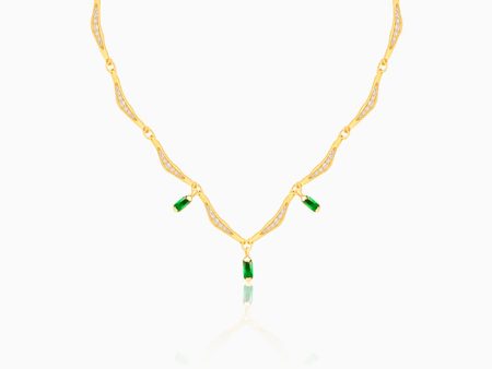 Golden Emerald Tranquility Necklace on Sale