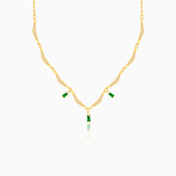 Golden Emerald Tranquility Necklace on Sale