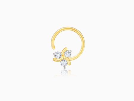 Gold Ethereal Bloom Diamond Nose Pin For Discount