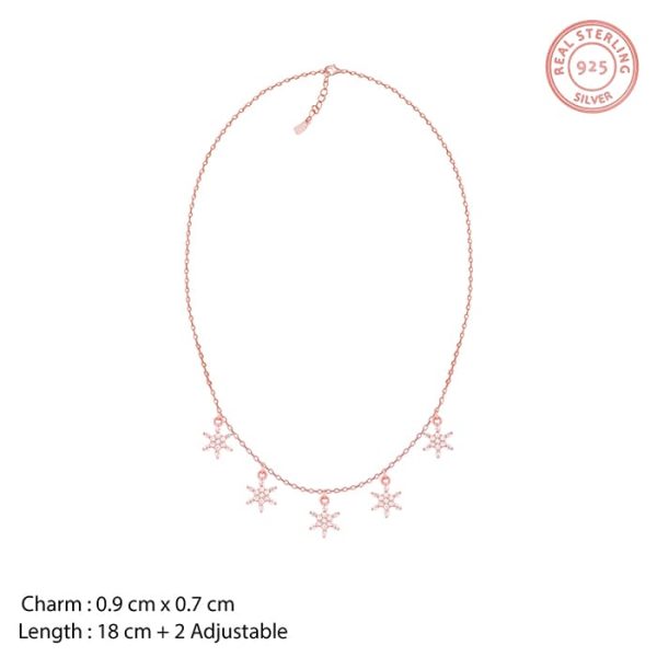 Rose Gold Frost Charm Necklace on Sale