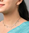 Dangling Stone Snowflake Mangalsutra (Silver) on Sale