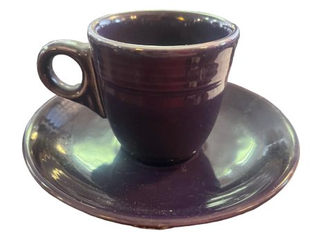 Fiesta Plum Ring Handle Demitasse Demi Cup and Saucer For Discount