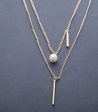 Dazzling Shower Of Silver Color Rods And Pearls Necklace (Brass) Supply