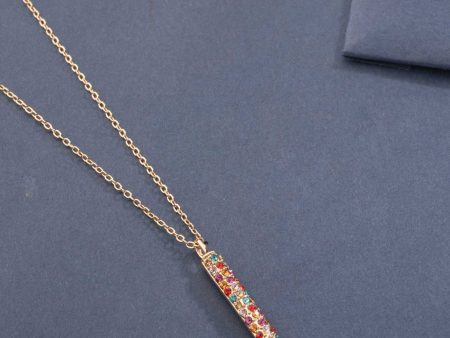 Whimsical Kaliedoscope Of Colourful Stones Necklace (Brass) For Sale