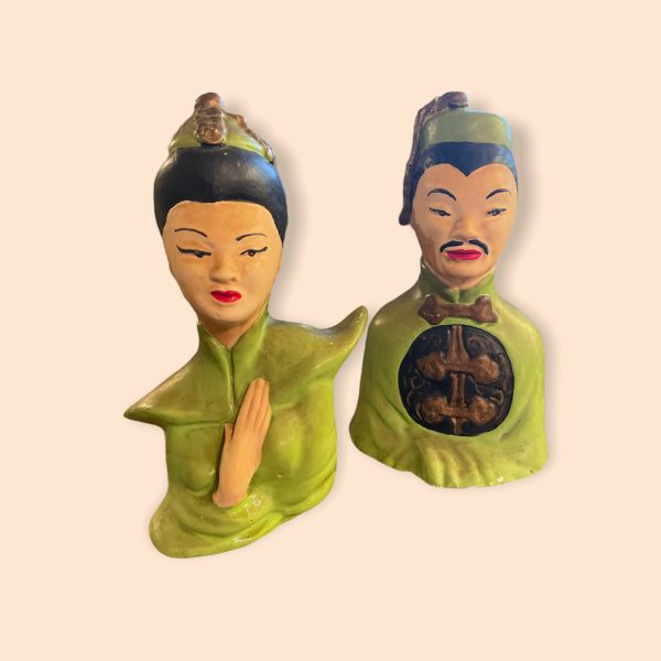 Asian Figurine Busts Mid Century Modern MCM For Cheap