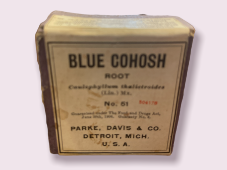 Vintage Parke, Davis & co, BLUE COHOSH, 1900s Pharmacy New unopened box Cheap