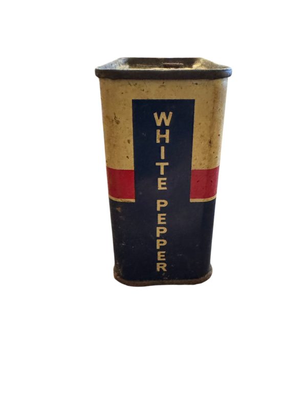 Vintage Spice White Pepper Tin Quaker Lee & Cady Distributors Detroit MI 1 1 2oz Discount