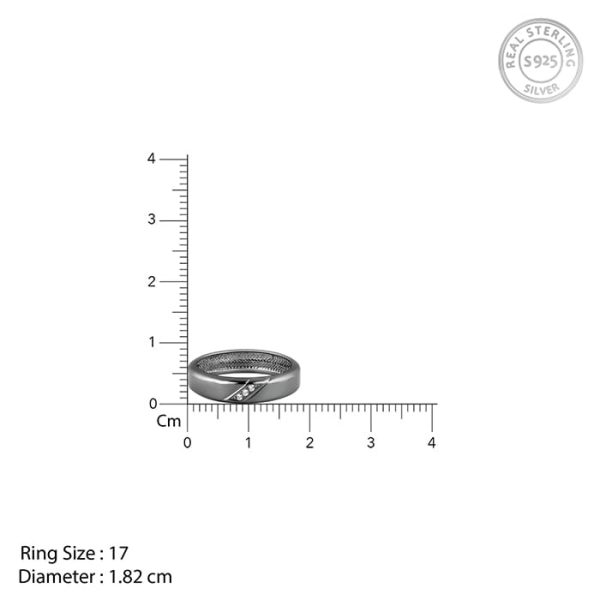 Black Rhodium Zirconia Band For Him For Cheap