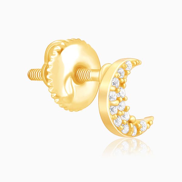 Anushka Sharma Golden Crescent Zircon Tiny Earrings Supply