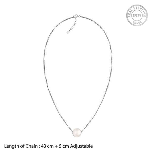 Anushka Sharma Silver White Pearl Moon Necklace Discount