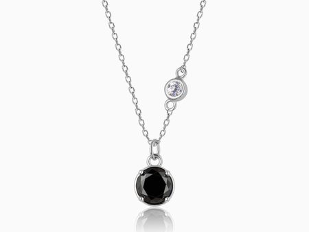 Silver Black Pearl Necklace on Sale