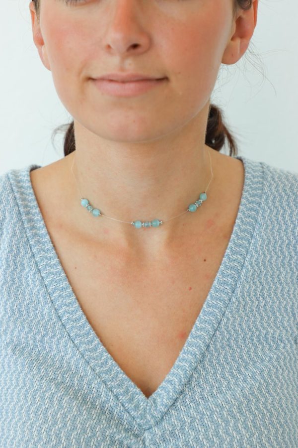 Aquamarine Choker Necklace Online now